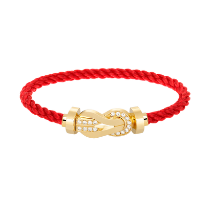 [Shinejoy]CHANCE LARGE 8 FIGURE BUCKLE HALF DIAMOND BRACELET GOLD