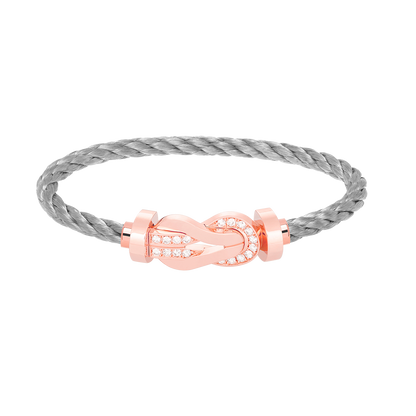 [Shinejoy]CHANCE LARGE 8 FIGURE BUCKLE HALF DIAMOND BRACELET ROSE GOLD