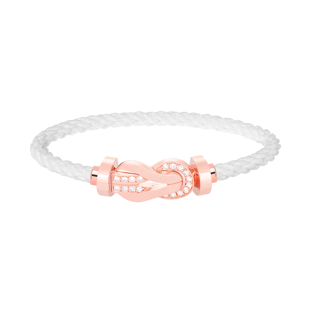 [Shinejoy]CHANCE LARGE 8 FIGURE BUCKLE HALF DIAMOND BRACELET ROSE GOLD