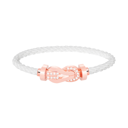 [Shinejoy]CHANCE LARGE 8 FIGURE BUCKLE HALF DIAMOND BRACELET ROSE GOLD