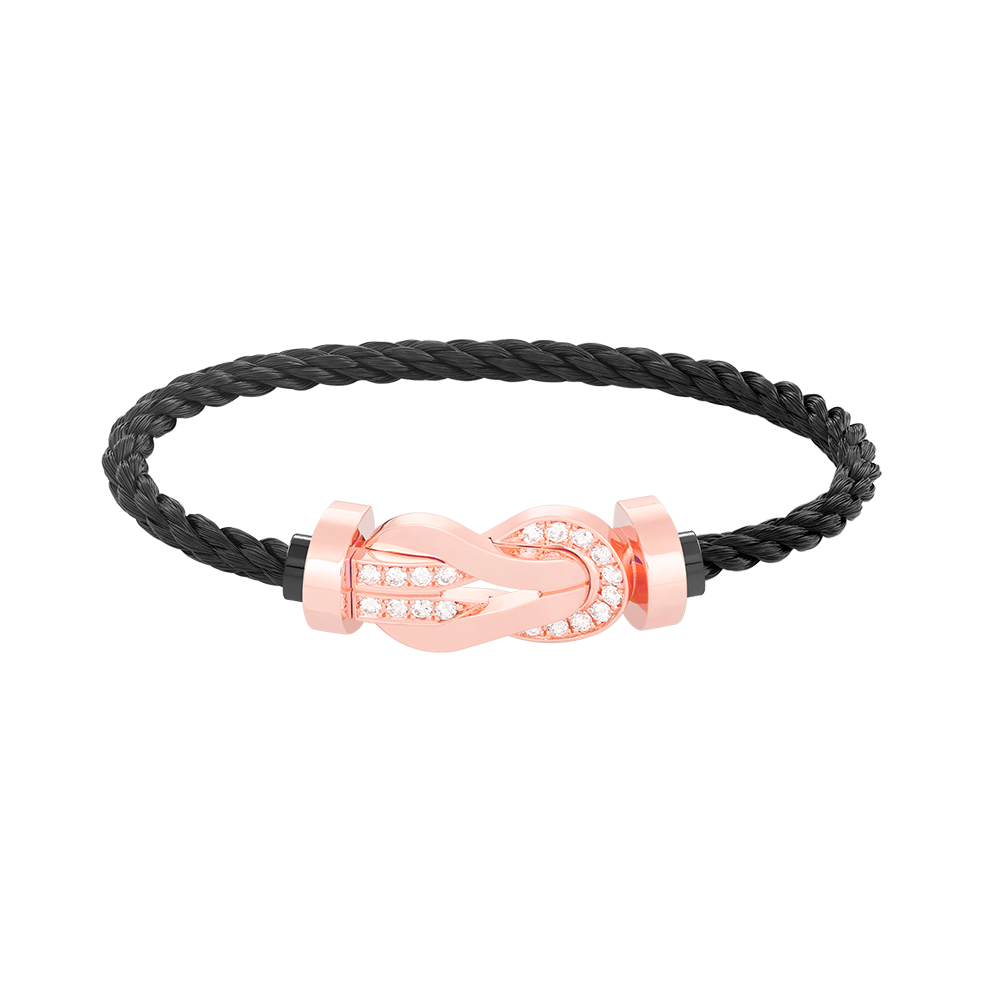 [Shinejoy]CHANCE LARGE 8 FIGURE BUCKLE HALF DIAMOND BRACELET ROSE GOLD