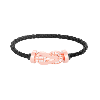 [Shinejoy]CHANCE LARGE 8 FIGURE BUCKLE HALF DIAMOND BRACELET ROSE GOLD