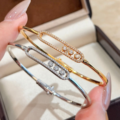 [Shinejoy]Move Pavé Diamond Bangle Bracelet M