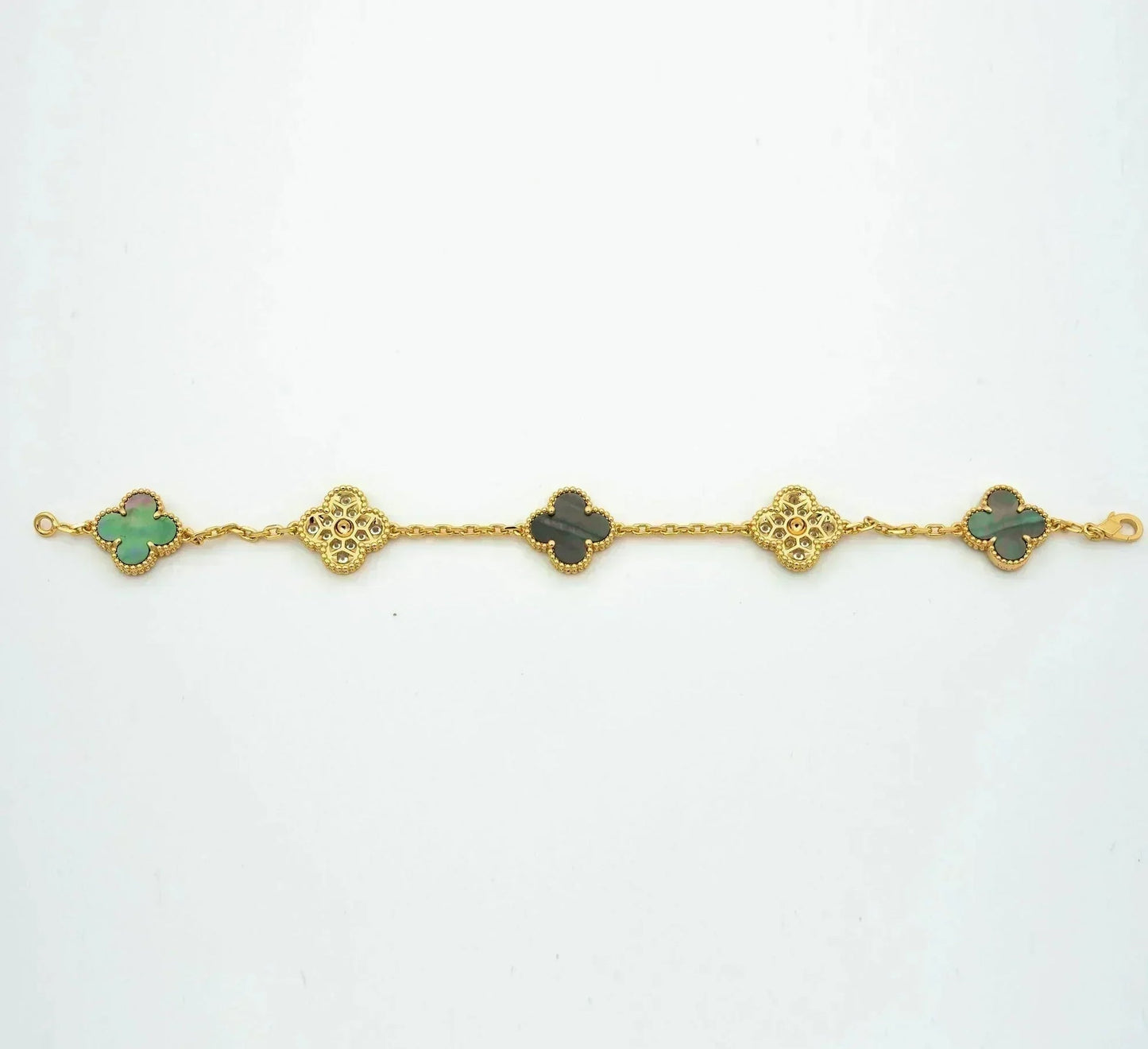 [⭐Shinejoy] CLOVER 5 MOTIF GRAY MOP BRACELET COLLECTION