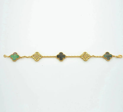 [⭐Shinejoy] CLOVER 5 MOTIF GRAY MOP BRACELET COLLECTION