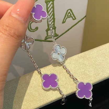 [⭐Shinejoy] COLLECTION BRACELETS TRÈFLE 5 MOTIFS VIOLETS