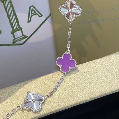 [⭐Shinejoy] COLLECTION BRACELETS TRÈFLE 5 MOTIFS VIOLETS