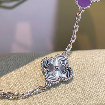 [⭐Shinejoy] COLLECTION BRACELETS TRÈFLE 5 MOTIFS VIOLETS