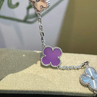 [⭐Shinejoy] COLLECTION BRACELETS TRÈFLE 5 MOTIFS VIOLETS