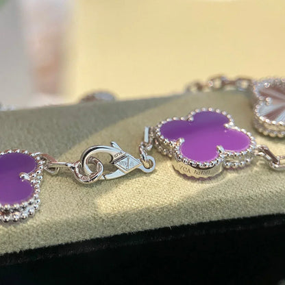 [⭐Shinejoy] COLLECTION BRACELETS TRÈFLE 5 MOTIFS VIOLETS