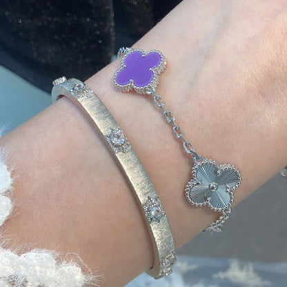 [⭐Shinejoy] COLLECTION BRACELETS TRÈFLE 5 MOTIFS VIOLETS