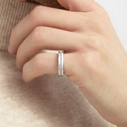 [Shinejoy]ZERO 1 ONE-BAND PAVED DIAMONDS ON THE SPIRAL RING