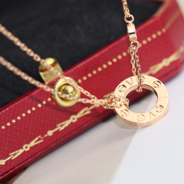 [Shinejoy]LOVE NECKLACE ADJUSTABLE ROSE GOLD 2 DIAMOND