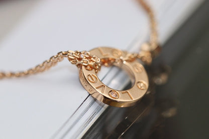 [Shinejoy]LOVE NECKLACE ADJUSTABLE ROSE GOLD 2 DIAMOND