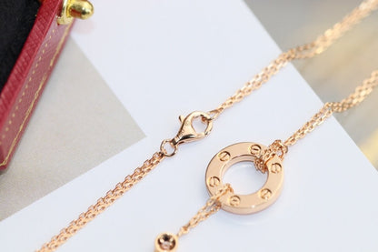 [Shinejoy]LOVE NECKLACE ADJUSTABLE ROSE GOLD 2 DIAMOND