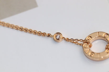[Shinejoy]LOVE NECKLACE ADJUSTABLE ROSE GOLD 2 DIAMOND