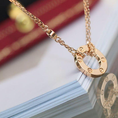 [Shinejoy]LOVE NECKLACE ADJUSTABLE ROSE GOLD 2 DIAMOND
