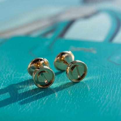 [Shinejoy]LOVE EARRINGS PINK GOLD 10MM
