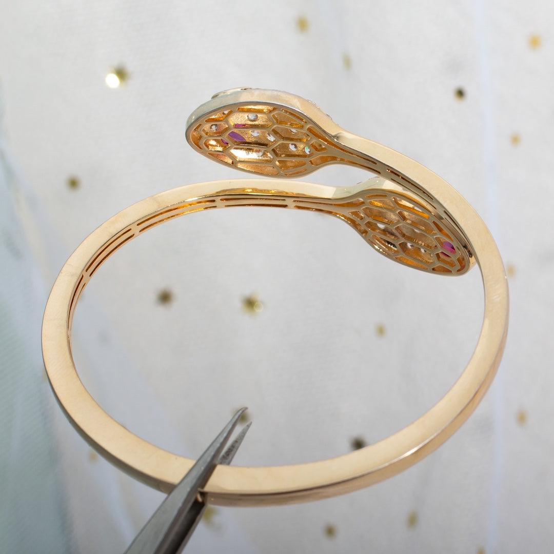 [Shinejoy]SERPENTI BRACELET PINK GOLD DIAMOND DOUBLE SNAKE