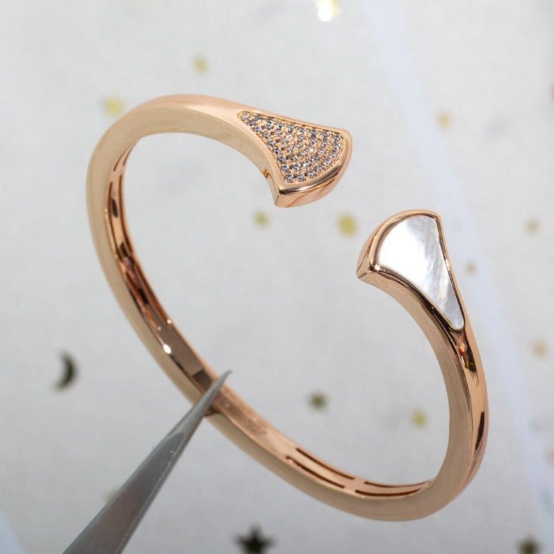 [Shinejoy]DREAM BRACELET OPEN PINK GOLD MOP DIAMOND