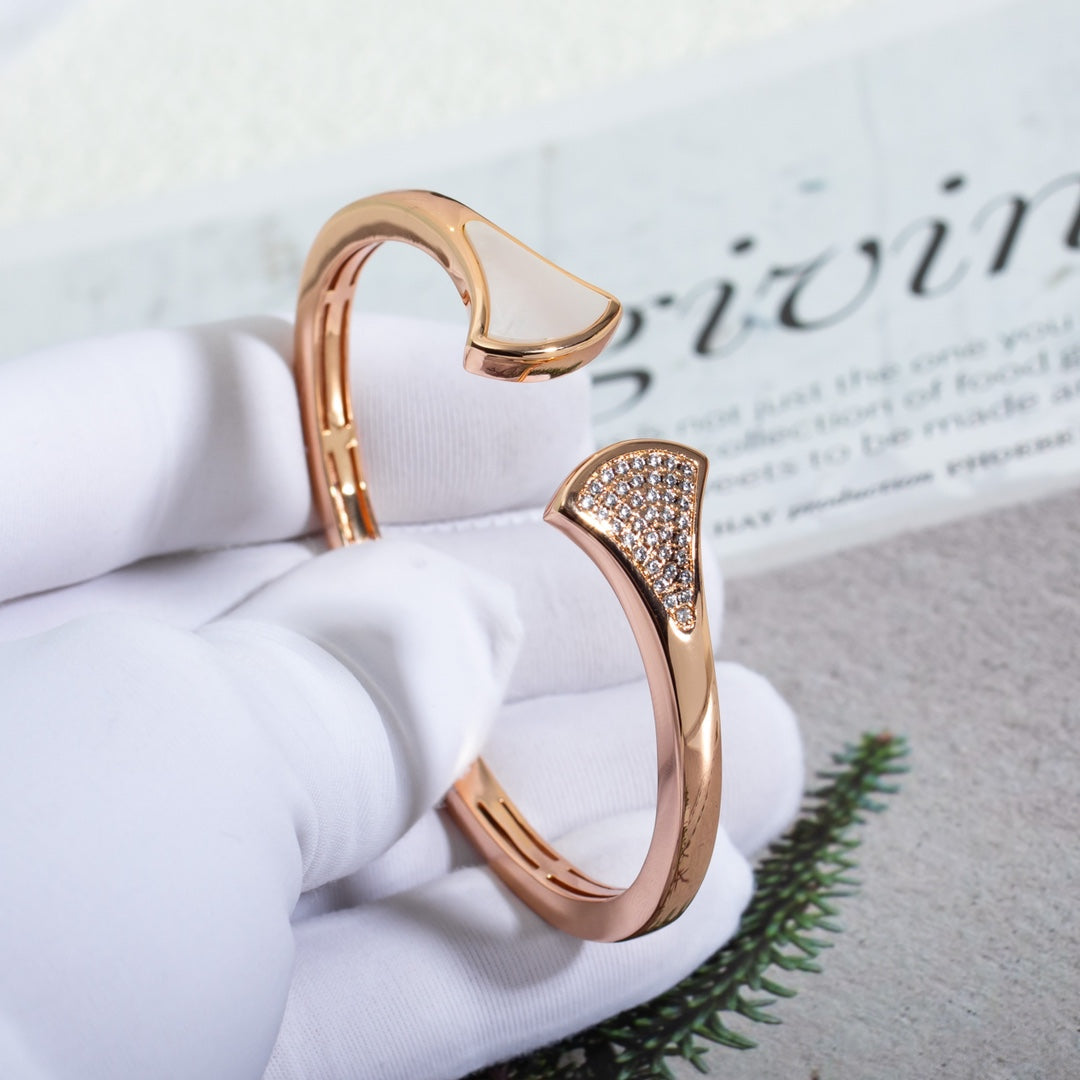 [Shinejoy]DREAM BRACELET OPEN PINK GOLD MOP DIAMOND