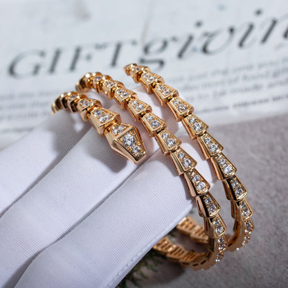 [Shinejoy]SERPENTI BRACELET PINK GOLD DIAMOND DOUBLE ROW