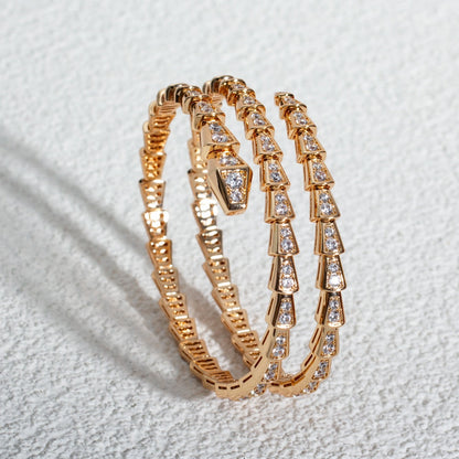 [Shinejoy]SERPENTI BRACELET PINK GOLD DIAMOND DOUBLE ROW