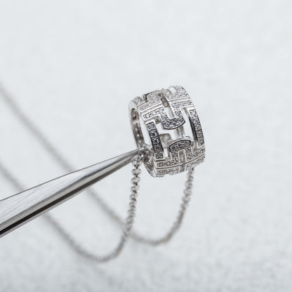 [Shinejoy]PARENTESI NECKLACE SILVER DIAMOND