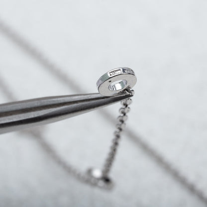 [Shinejoy]PARENTESI NECKLACE SILVER DIAMOND