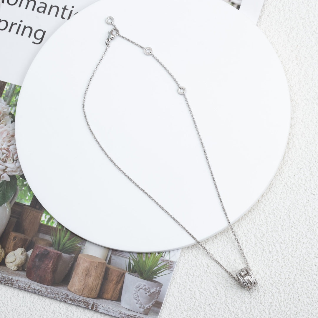 [Shinejoy]PARENTESI NECKLACE SILVER DIAMOND