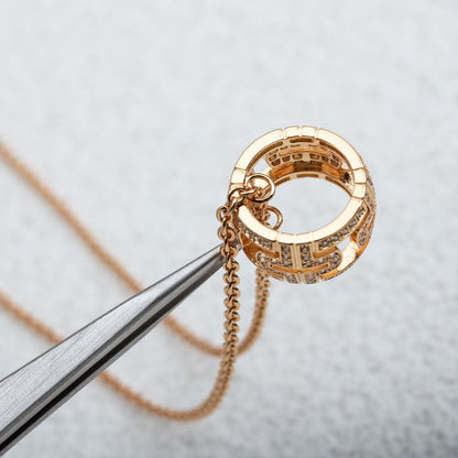[Shinejoy]PARENTESI NECKLACE PINK GOLD DIAMOND