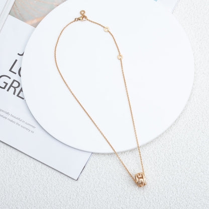 [Shinejoy]PARENTESI NECKLACE PINK GOLD DIAMOND