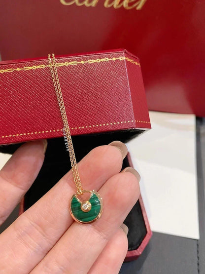 [Shinejoy]AMULETTE ROSE GOLD MALACHITE NECKLACE
