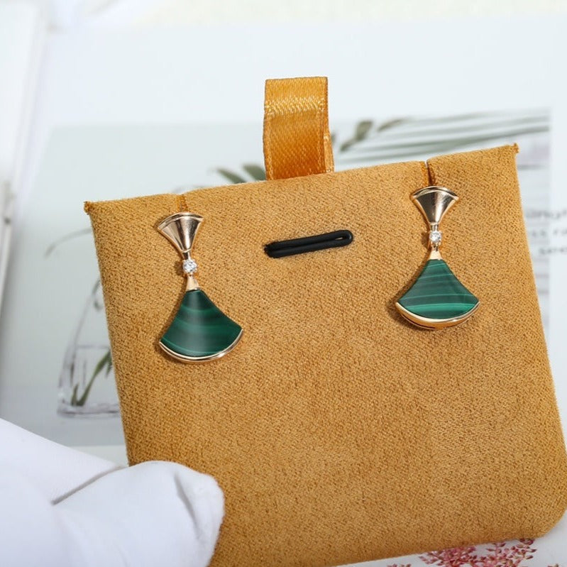 [Shinejoy]DREAM MALACHITE PINK GOLD EARRINGS