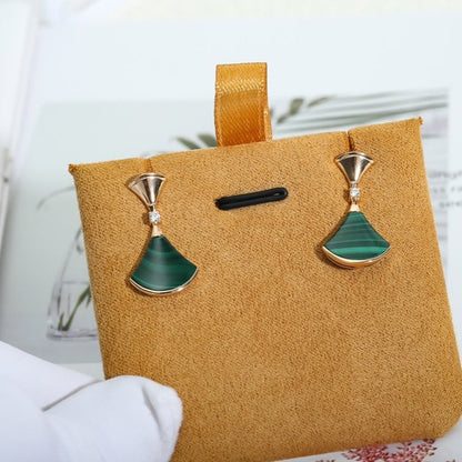 [Shinejoy]DREAM MALACHITE PINK GOLD EARRINGS