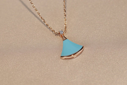 [Shinejoy]DREAM NECKLACE TURQUOISE PINK GOLD