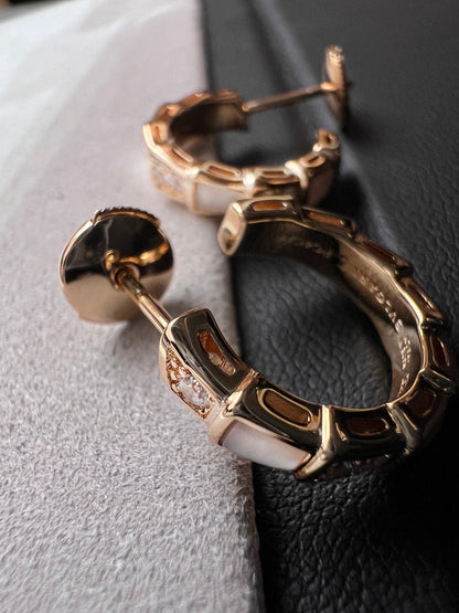 [Shinejoy]SERPENTI MOP PINK GOLD EARRINGS