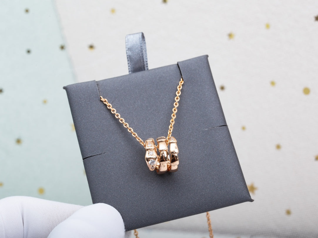 [Shinejoy]SERPENTI PINK GOLD NECKLACE DIAMOND