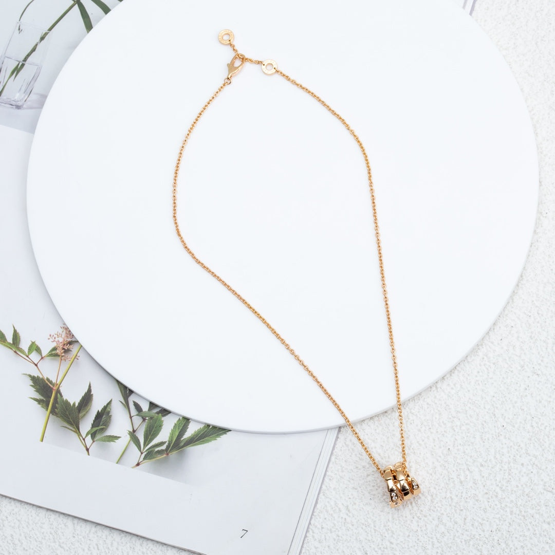 [Shinejoy]SERPENTI PINK GOLD NECKLACE DIAMOND