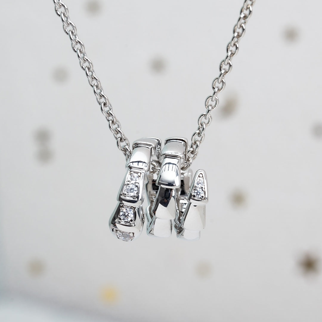 [Shinejoy]SERPENTI SILVER NECKLACE DIAMOND