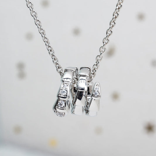 [Shinejoy]SERPENTI SILVER NECKLACE DIAMOND