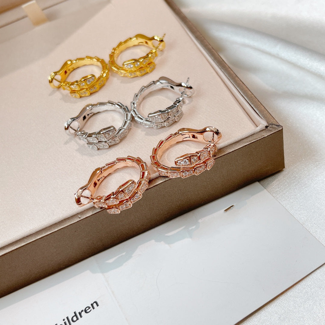[Shinejoy]SERPENTI EARRINGS DIAMOND