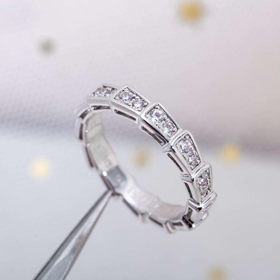 [Shinejoy]SERPENTI RING SILVER DIAMOND PAVED 3MM