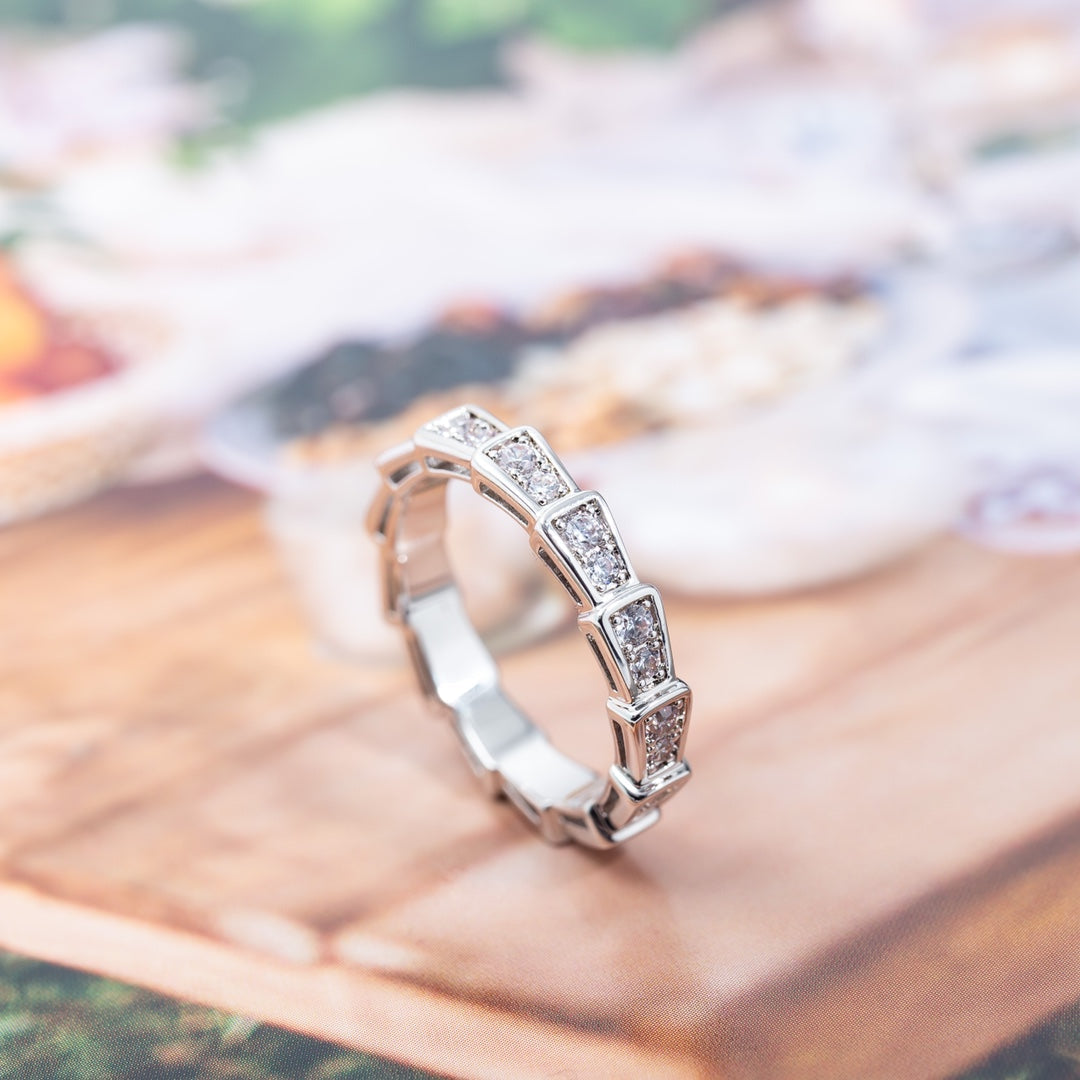 [Shinejoy]SERPENTI RING SILVER DIAMOND PAVED 3MM