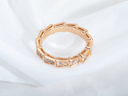 [Shinejoy]SERPENTI RING PINK GOLD DIAMOND PAVED 3MM