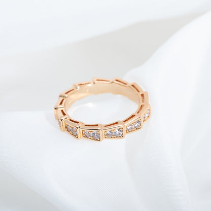 [Shinejoy]SERPENTI RING PINK GOLD DIAMOND PAVED 3MM