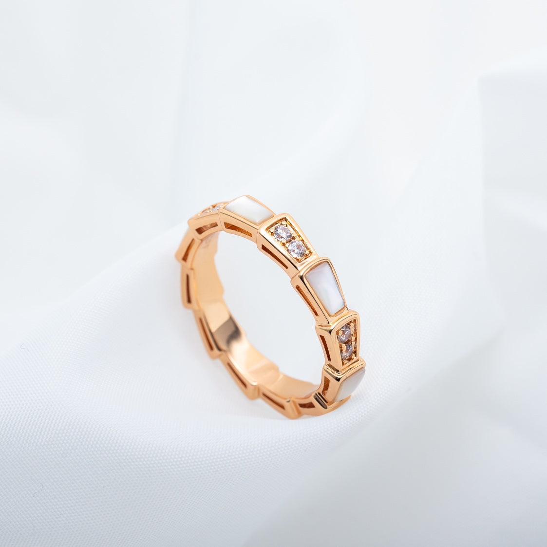 [Shinejoy]SERPENTI RING PINK GOLD DIAMOND MOP 3MM
