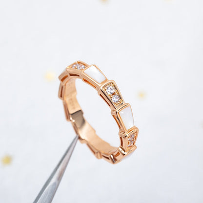 [Shinejoy]SERPENTI RING PINK GOLD DIAMOND MOP 3MM