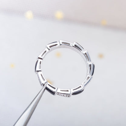[Shinejoy]SERPENTI RING SILVER  DIAMOND BLACK MOP 3MM