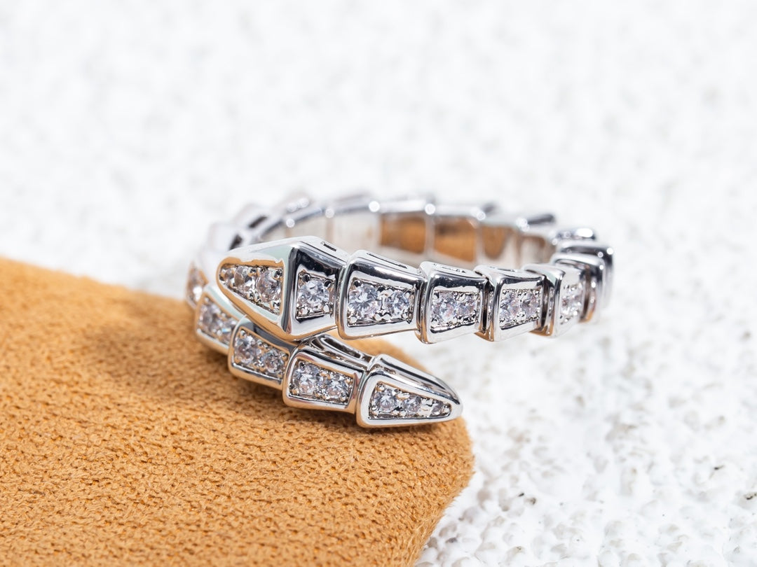 [Shinejoy]SERPENTI RING SILVER DIAMOND PAVED 4MM